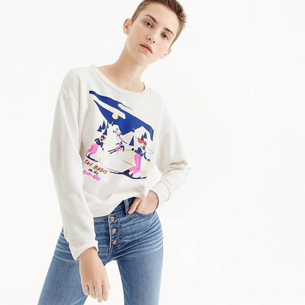 J.Crew Virginia Morgand ski graphic sweatshirt